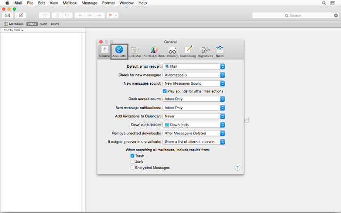 Outlook settings mac mail